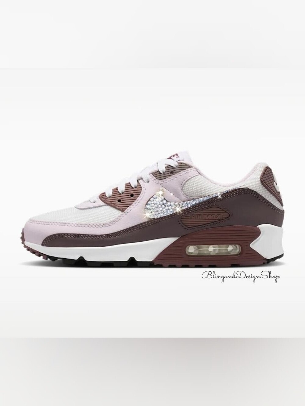 New! Nike Bling Air Max 90 Women's Sneakers Shoes Customized With Crystals